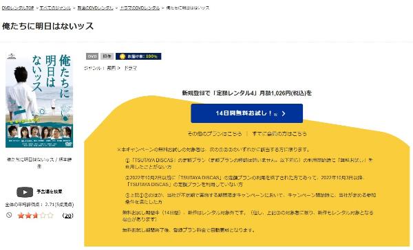 俺たちに明日はないッスTSUTAYA DISCAS