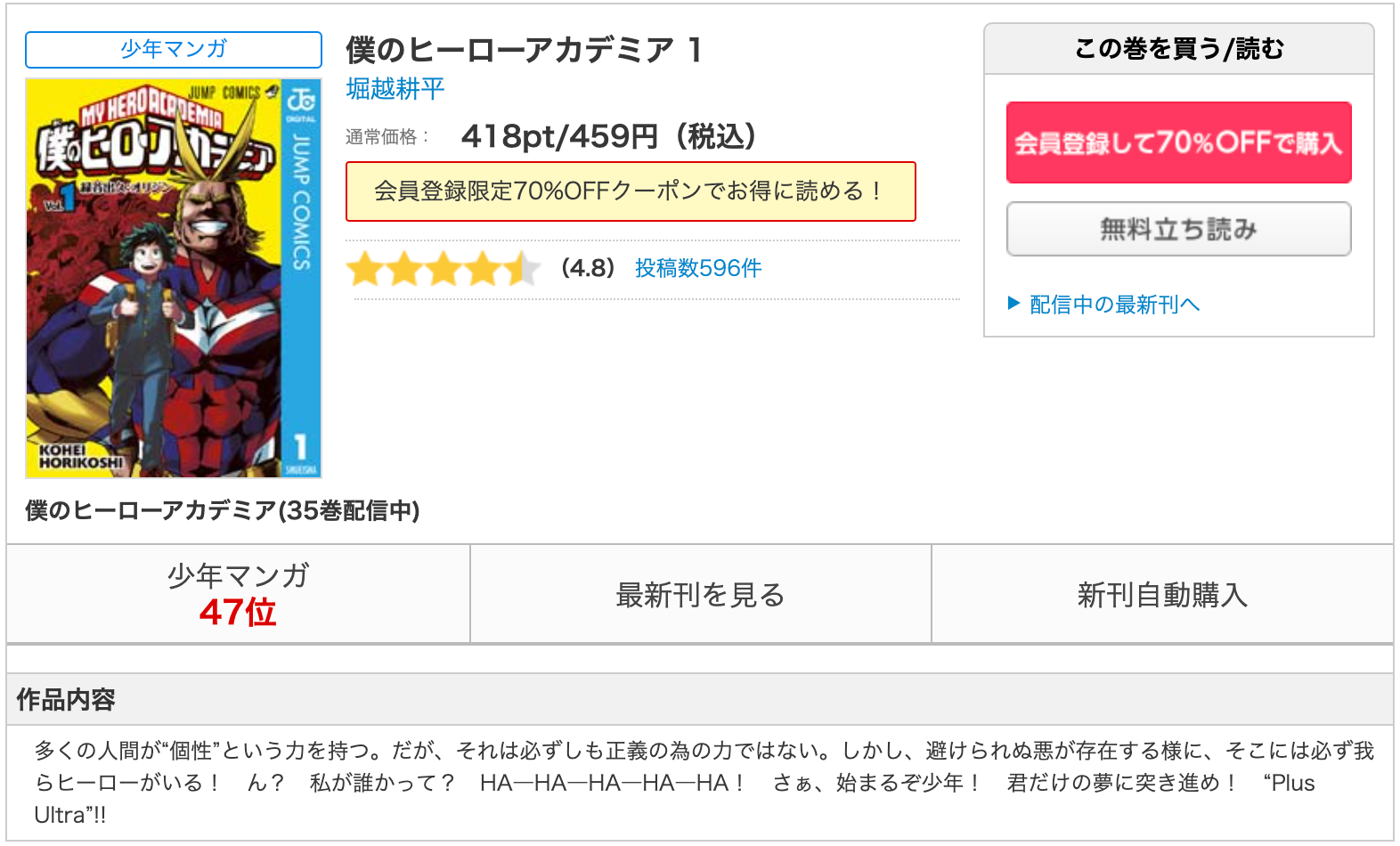 漫画僕のヒーローアカデミアを全巻無料で読めるアプリやサイトはどこなのか調査した結果 電子書籍スーパー セレクション
