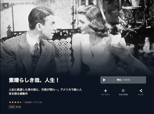 素晴らしき哉、人生! unext