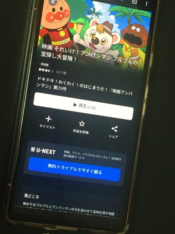 それいけ!アンパンマン ブルブルの宝探し大冒険! U-NEXT