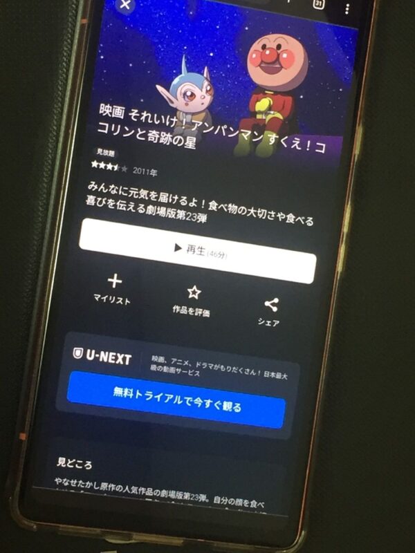 それいけ!アンパンマン すくえ!ココリンと奇跡の星 U-NEXT