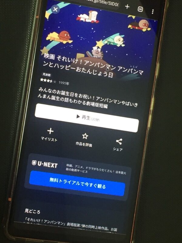 それいけ!アンパンマン アンパンマンとハッピーおたんじょう日 U-NEXT