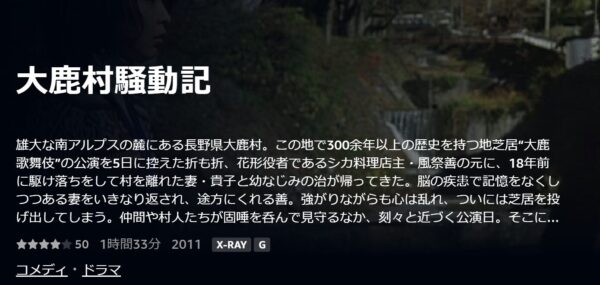 大鹿村騒動記　Amazonプライム　