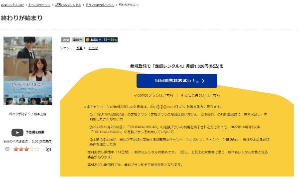 終わりが始まりTSUTAYA DISCAS