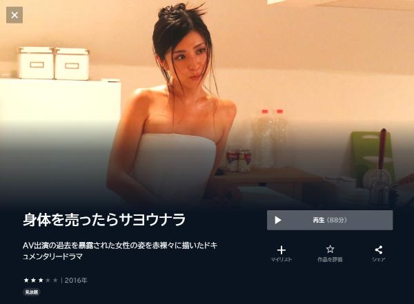 身体を売ったらサヨウナラU-NEXT