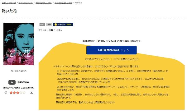 乾いた花TSUTAYA DISCAS