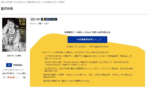 監督失格TSUTAYA DISCAS