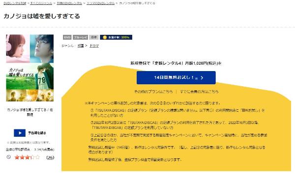 カノジョは嘘を愛しすぎてる TSUTAYA DISCAS