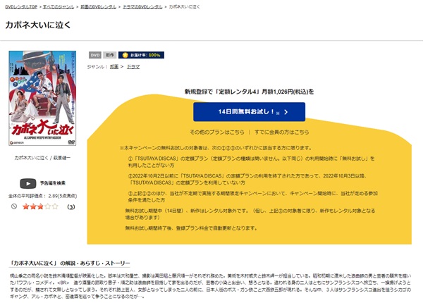 カポネ大いに泣くTSUTAYA DISCAS