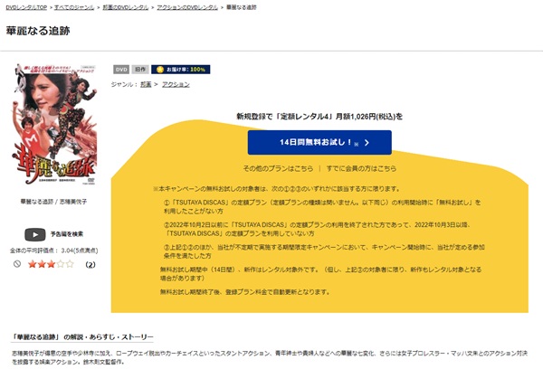 華麗なる追跡TSUTAYA DISCAS