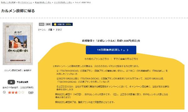 カルメン故郷に帰る デジタルリマスター TSUTAYA DISCAS