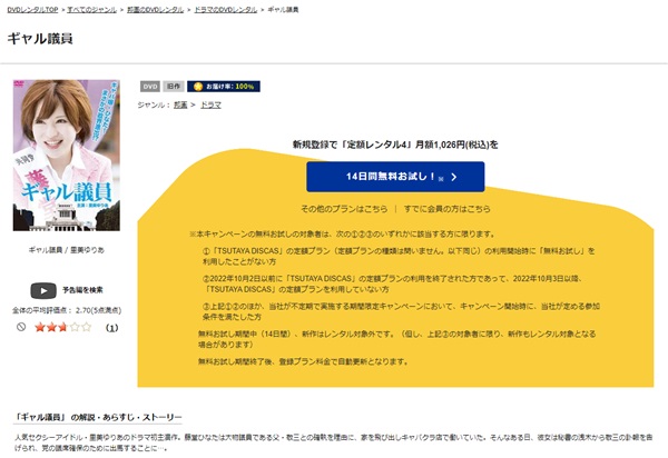 ギャル議員TSUTAYA DISCAS