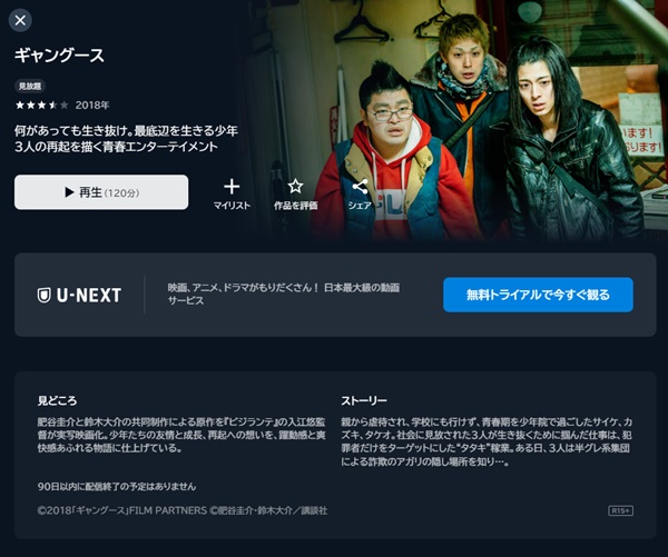 ギャングースU-NEXT