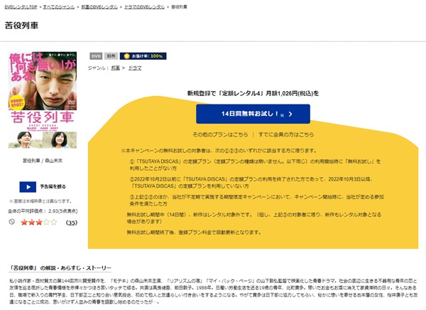 苦役列車TSUTAYA DISCAS