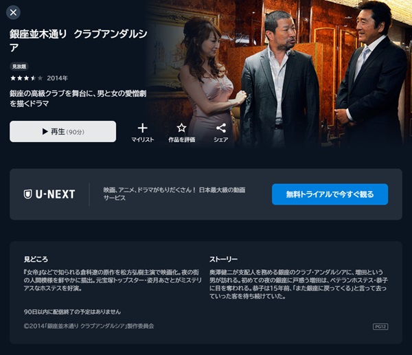 銀座並木通り クラブアンダルシアU-NEXT