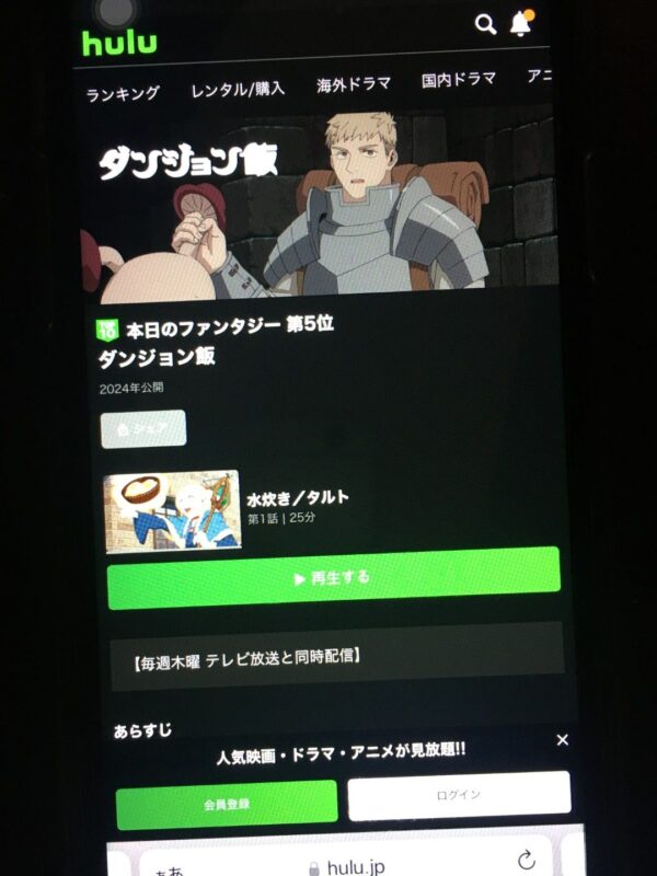 ダンジョン飯 hulu