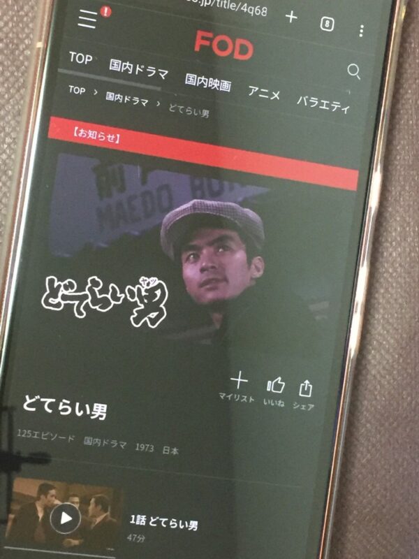 どてらい男　fod