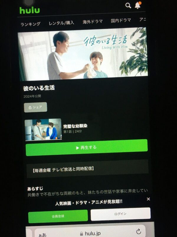 彼のいる生活 hulu