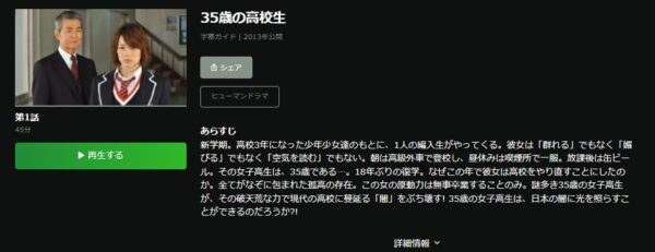 35歳の高校生　hulu