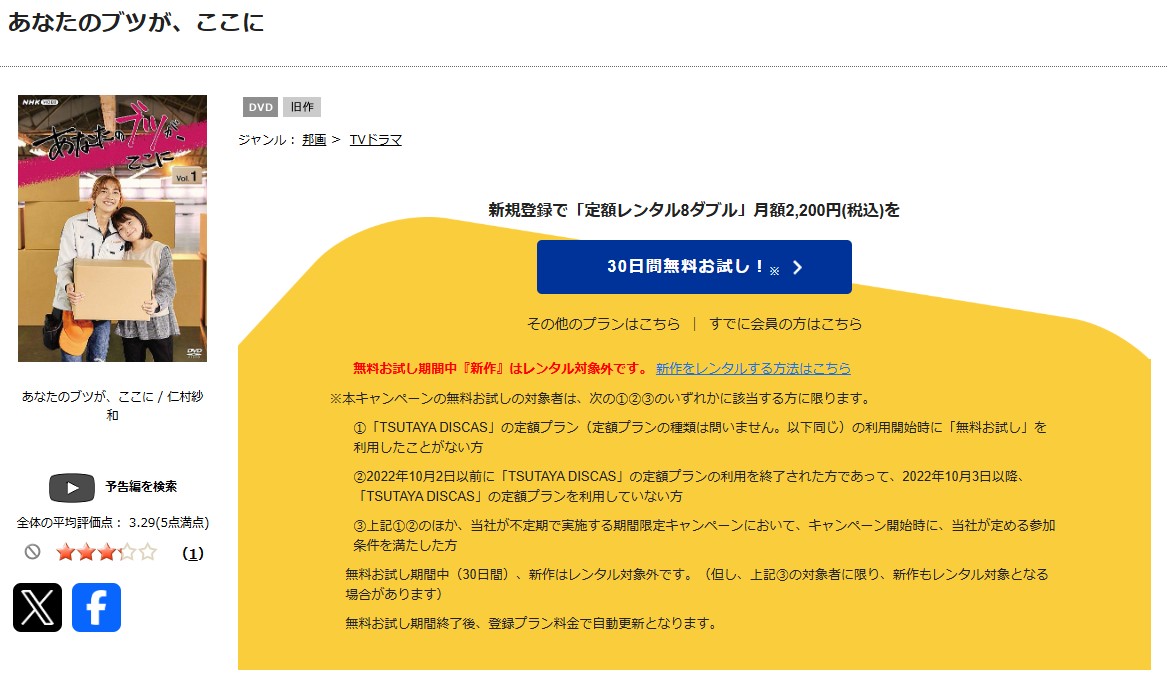 あなたのブツが、ここに　tsutaya discas