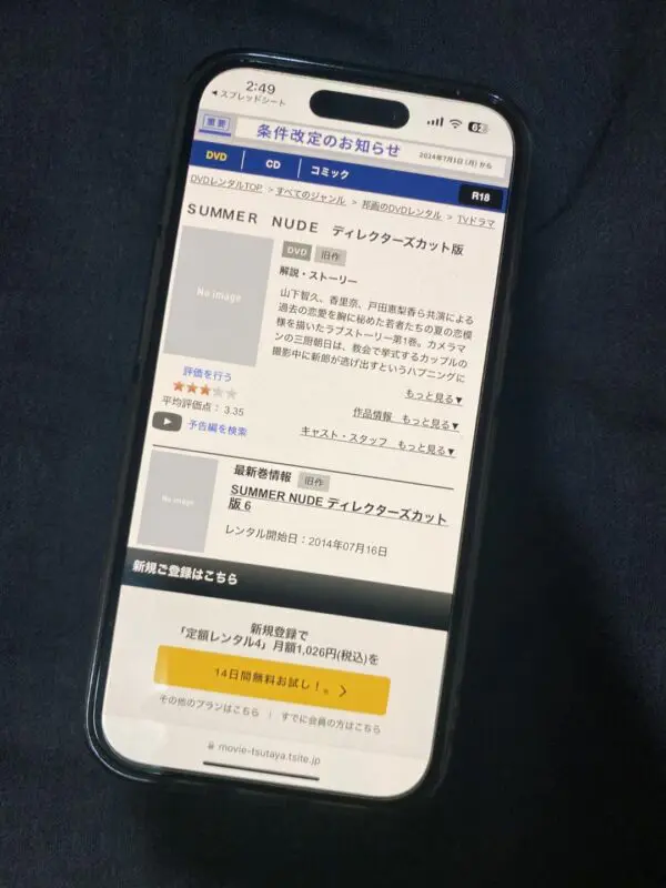 SUMMER NUDE（サマーヌード） TSUTAYA DISCAS