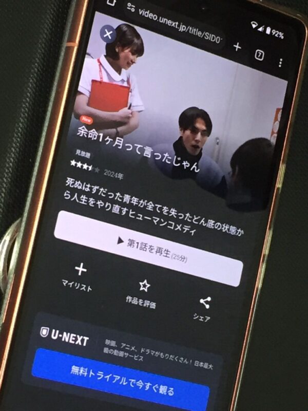 余命1ヶ月って言ったじゃん unext