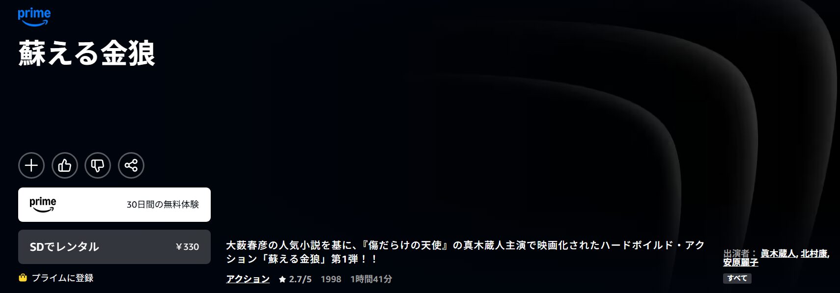 蘇える金狼(1998) Amazon