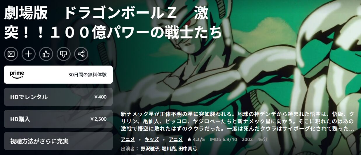 ドラゴンボールZ 激突!!100億パワーの戦士たち Amazon