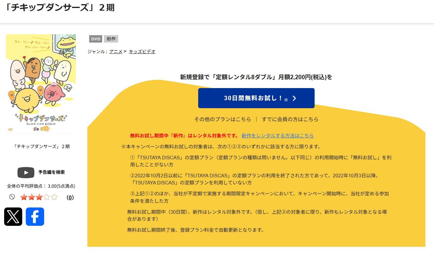 チキップダンサーズ 2期　tsutaya discas