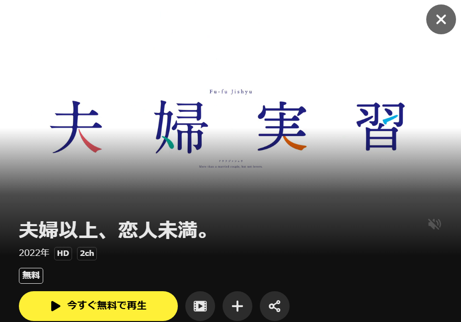 夫婦以上、恋人未満。 DMM TV