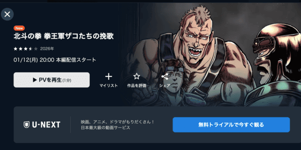 北斗の拳 拳王軍ザコたちの挽歌 U-NEXT
