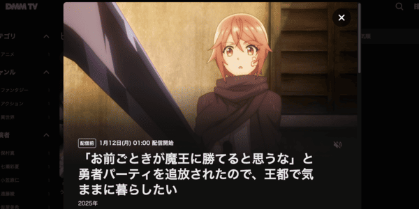 「お前ごときが魔王に勝てると思うな」と勇者パーティを追放されたので、王都で気ままに暮らしたい DMM TV