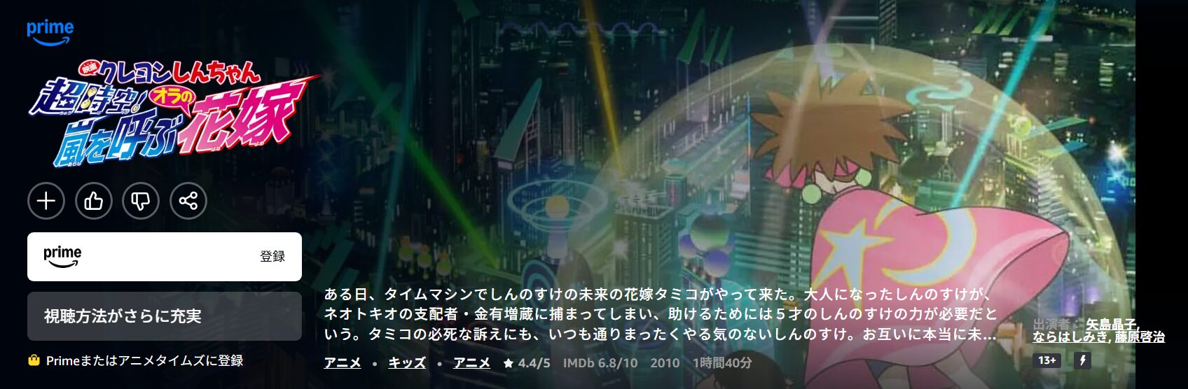 クレヨンしんちゃん 超時空！嵐を呼ぶオラの花嫁 Amazon