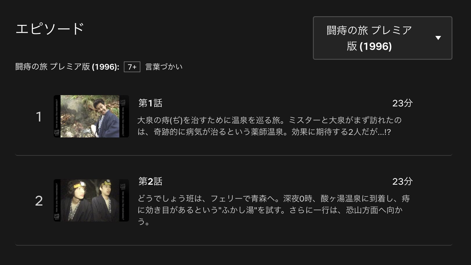 水曜どうでしょうプレミア　闘痔の旅　配信