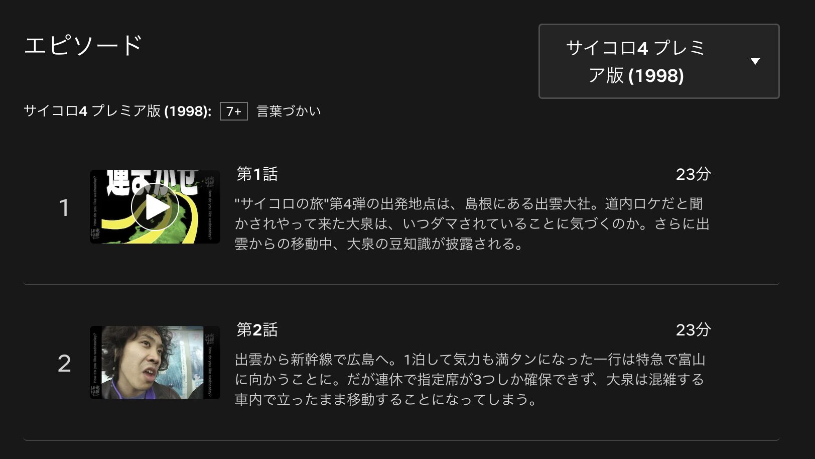 水曜どうでしょうプレミア　サイコロ４ 日本列島完全制覇　配信