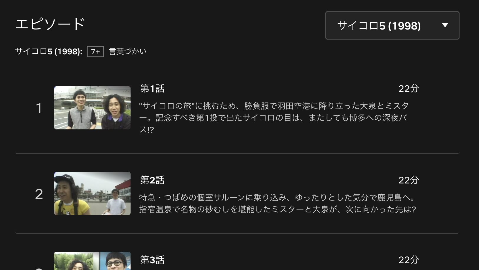 水曜どうでしょうClassic　サイコロ５　キングオブ深夜バス　配信