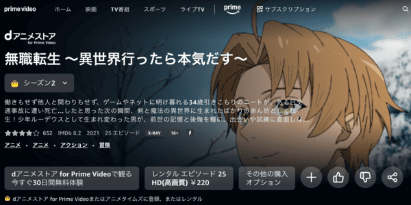 無職転生Ⅱ ～異世界行ったら本気だす～ Amazon