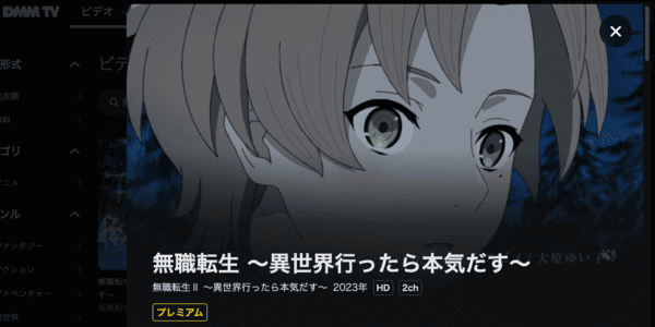 無職転生Ⅱ ～異世界行ったら本気だす～ DMM TV