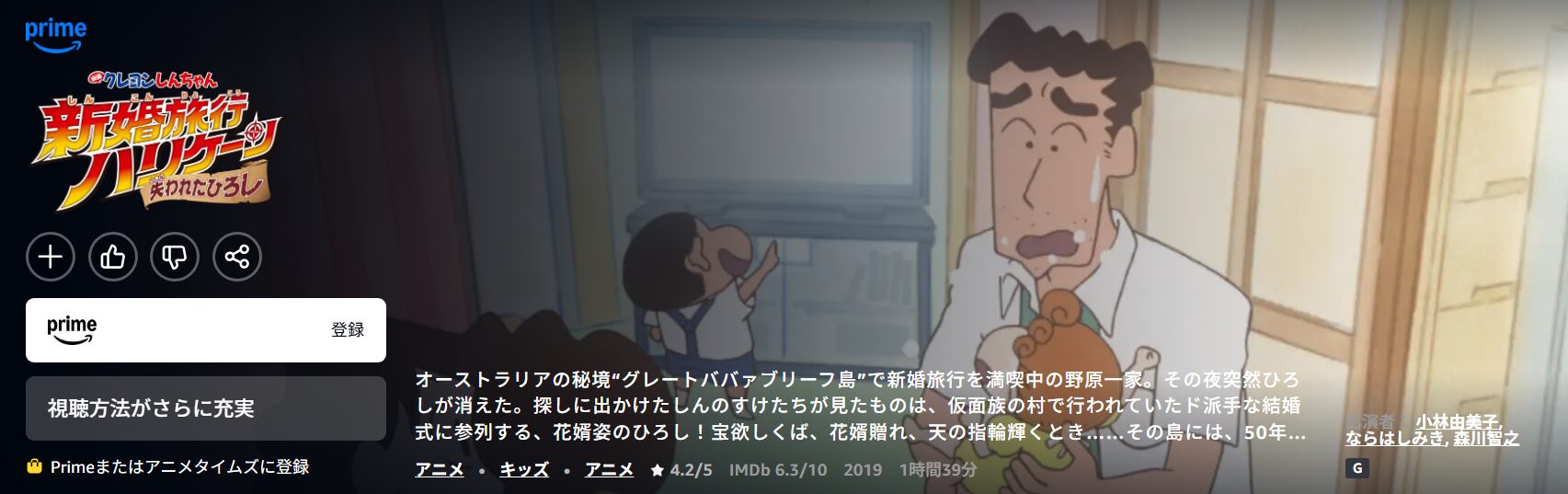 クレヨンしんちゃん 新婚旅行ハリケーン 〜失われたひろし〜 Amazon