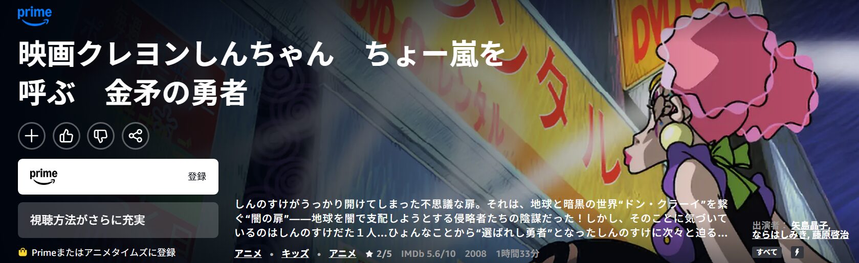 クレヨンしんちゃん ちょー嵐を呼ぶ 金矛の勇者 Amazon