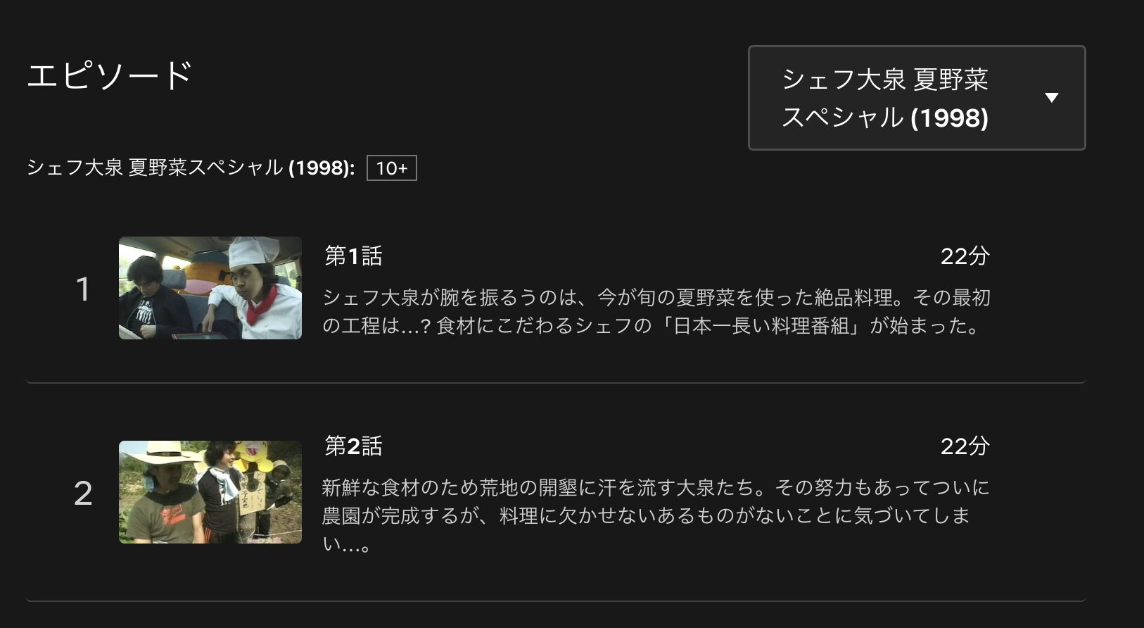 水曜どうでしょうClassic　シェフ大泉・夏野菜スペシャル　配信