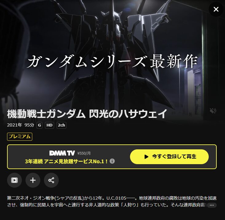 DMM TV 機動戦士ガンダム 閃光のハサウェイ