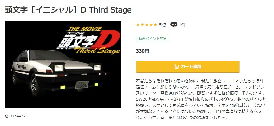 頭文字D（イニシャルD） Third Stage -INITIAL D THE MOVIE- music.jp