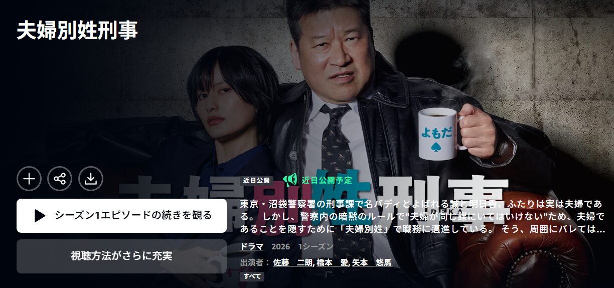 「夫婦別姓刑事」 Amazonプライム