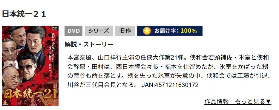 日本統一21 TSUTAYA DISCAS