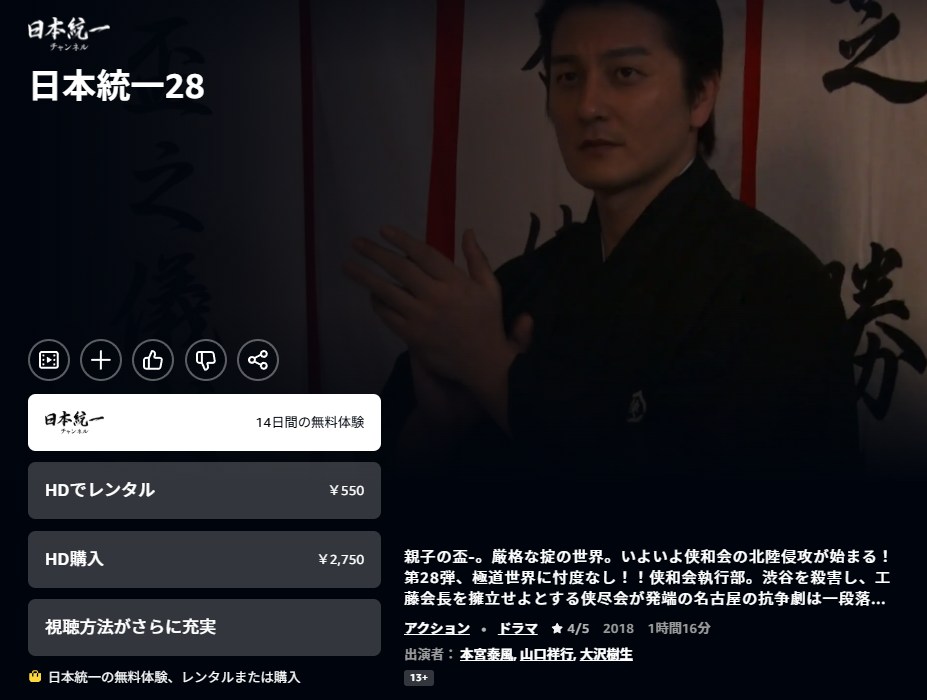 日本統一28 Amazonプライム