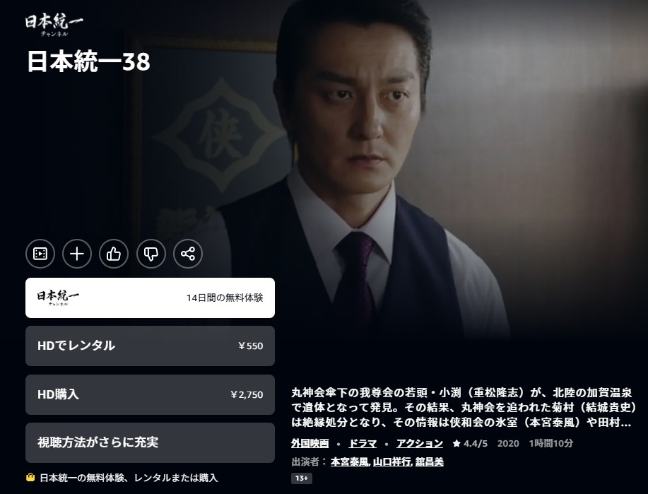 日本統一38 Amazonプライム