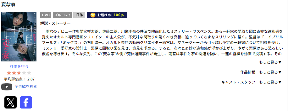 TSUTAYA DISCAS 変な家