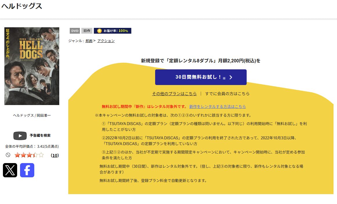 TSUTAYA DISCAS ヘルドッグス