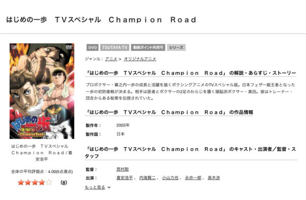 はじめの一歩 Champion Road tsutaya